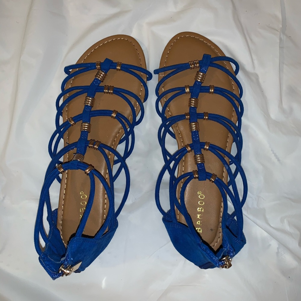 Blue + Gold Sandals